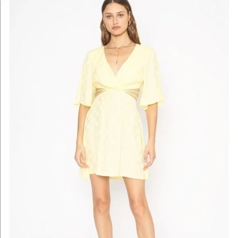 4SI3NNA  Melissa Side Cutout Dress - Yellow